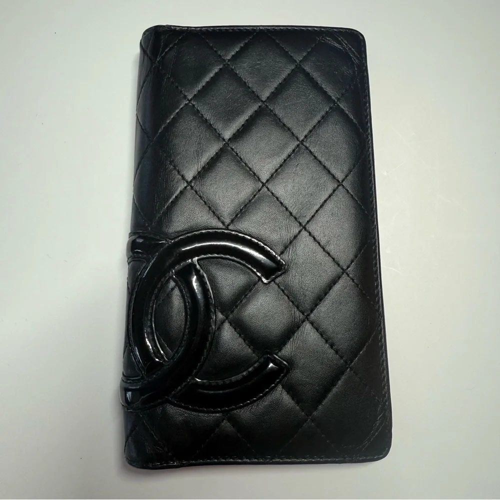 CHANEL Cambon Black Quilted Leather Wallet